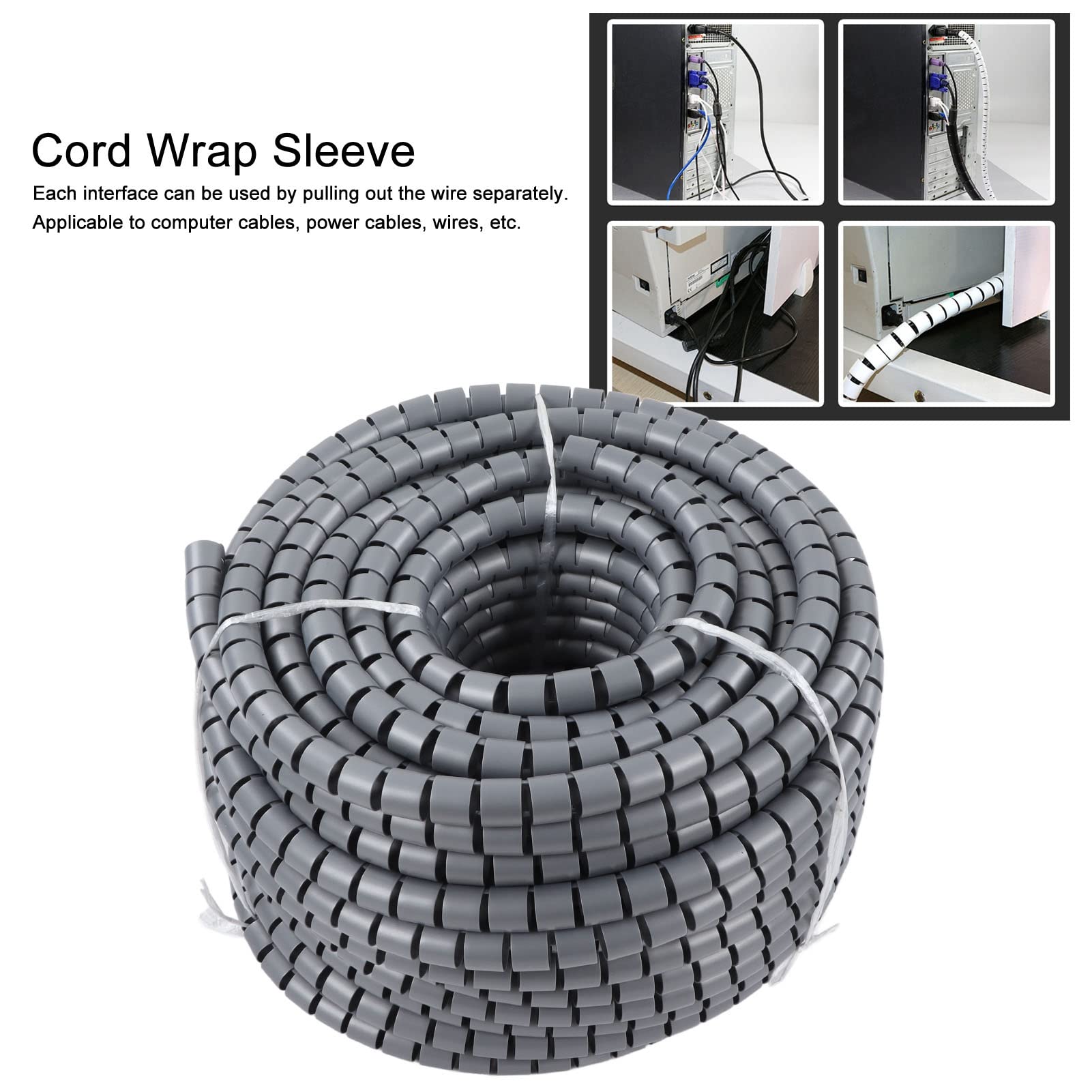 Envoltura de Cable, Enrollado Cable de PE Protector de Envoltura de Cable Funda Tubo de Bobinado de Alambre Flexible Protector de Manguito Paquete de Cable Eléctrico para