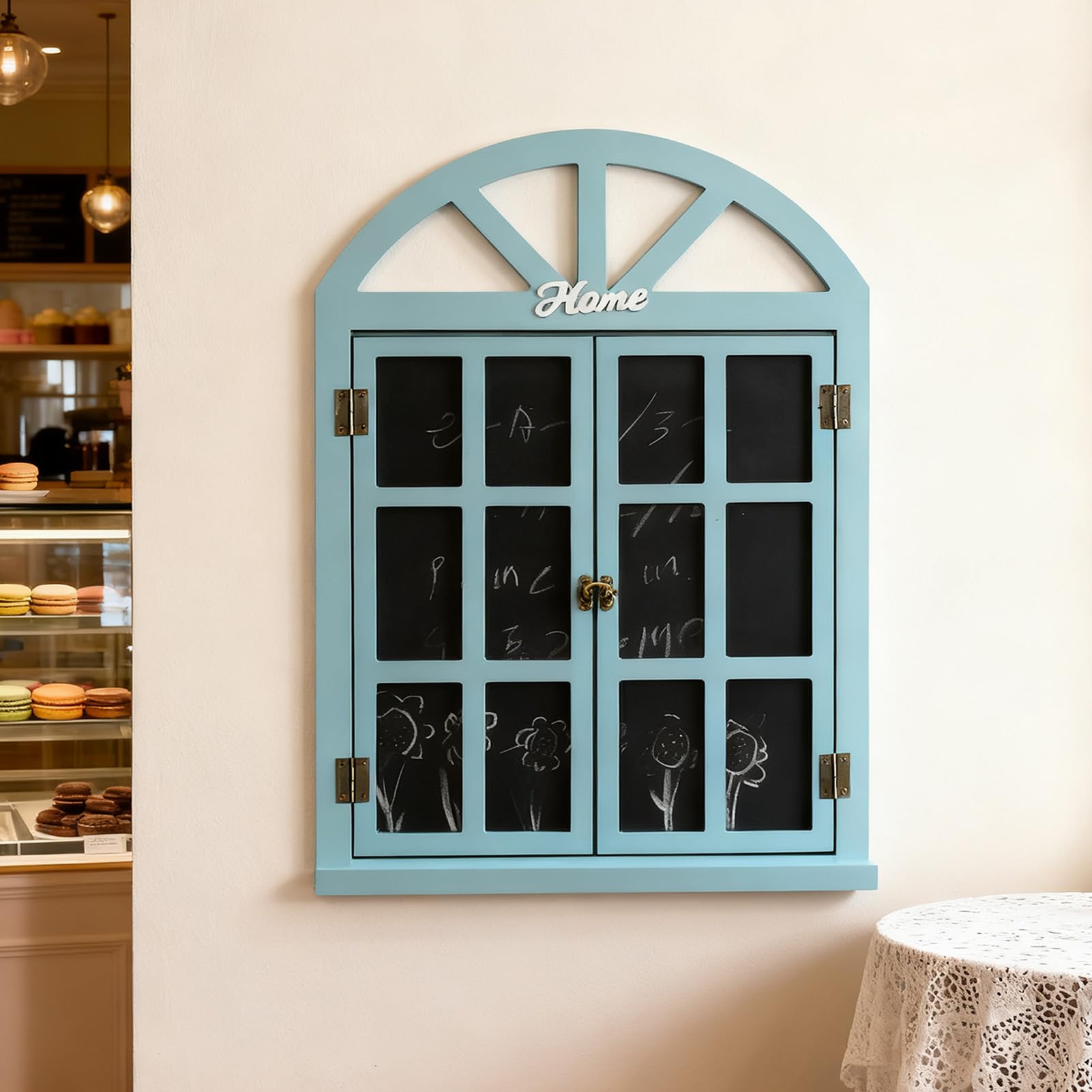 Kreidetafel mit Holzrahmen, Löschbarer Fensterrahmen, Hängetafel, Schild für Hochzeit, Küche, Restaurant (7702A-01)