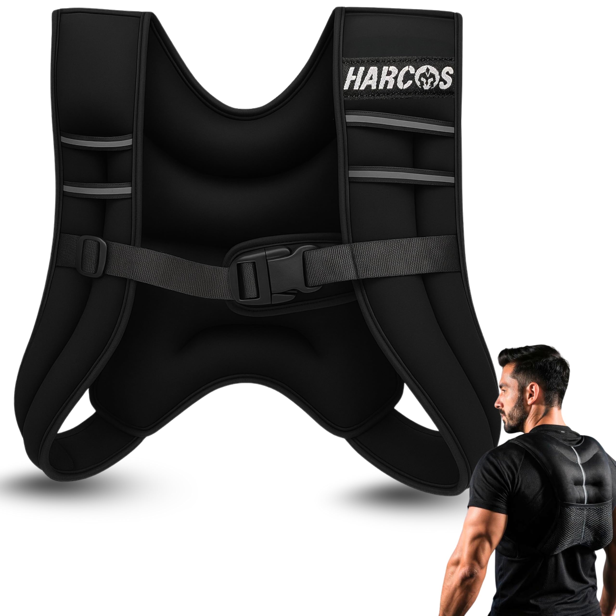 HARCOS Weighted Vest for Training 6 40 LB Weight Vest for Cardio HIIT Running CrossFit-Style Workouts Full-Body Resistance
