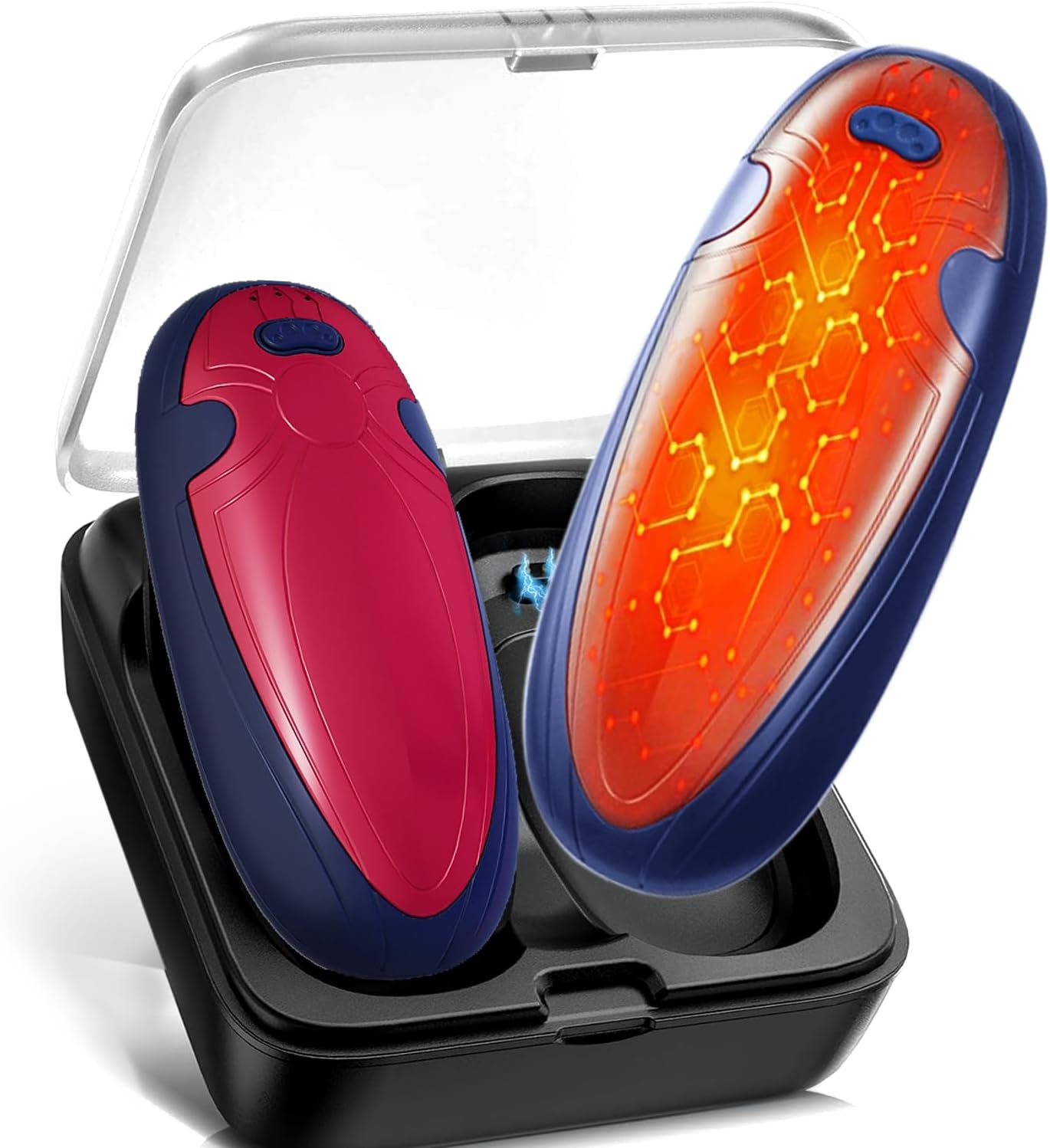 Hand Warmers Rechargeable 2 Pack,14000mAh Heating Hand Warmers with Charging Case,60Hrs Portable Pocket Hand Warmer Reusable,Gifts for Birthday,Christmas,Thanksgiving,Hunting,Camping,Golf