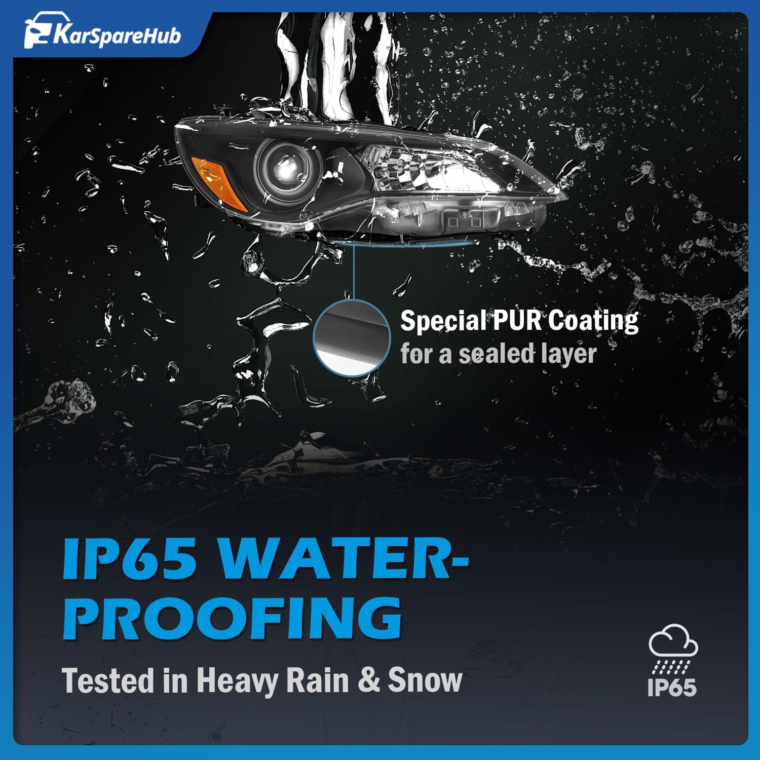 Headlights Assembly with Bulbs for 2015-2017 Toyota Camry Models Only [4-Door Sedan] Headlamp Replacement Driver & Passenger Side