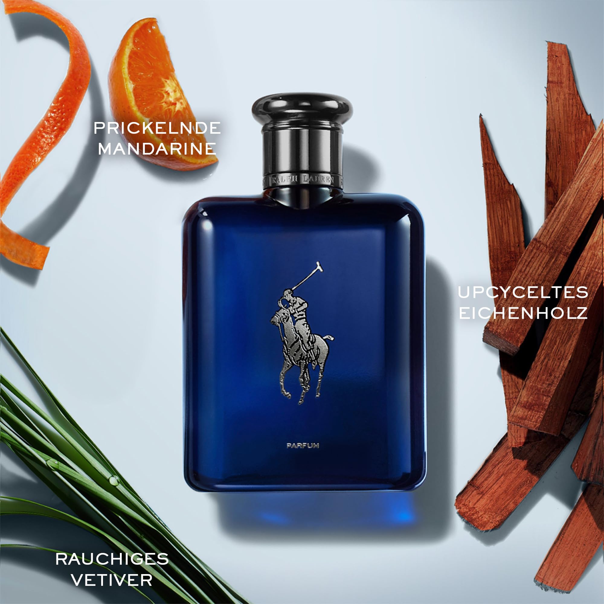 Ralph Lauren Polo Blue Parfum für Herren, fruchtig-holziger Duft mit Mandarine, Rosa Pfeffer & Patchouli, für anspruchsvolle Männer