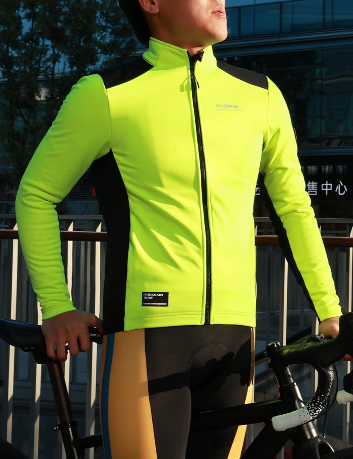 INBIKE Cycling Jackets for Men Women, Thermal Bike Jacket Windproof Breathable Reflective Softshell Windbreaker with Pocket - Image 3