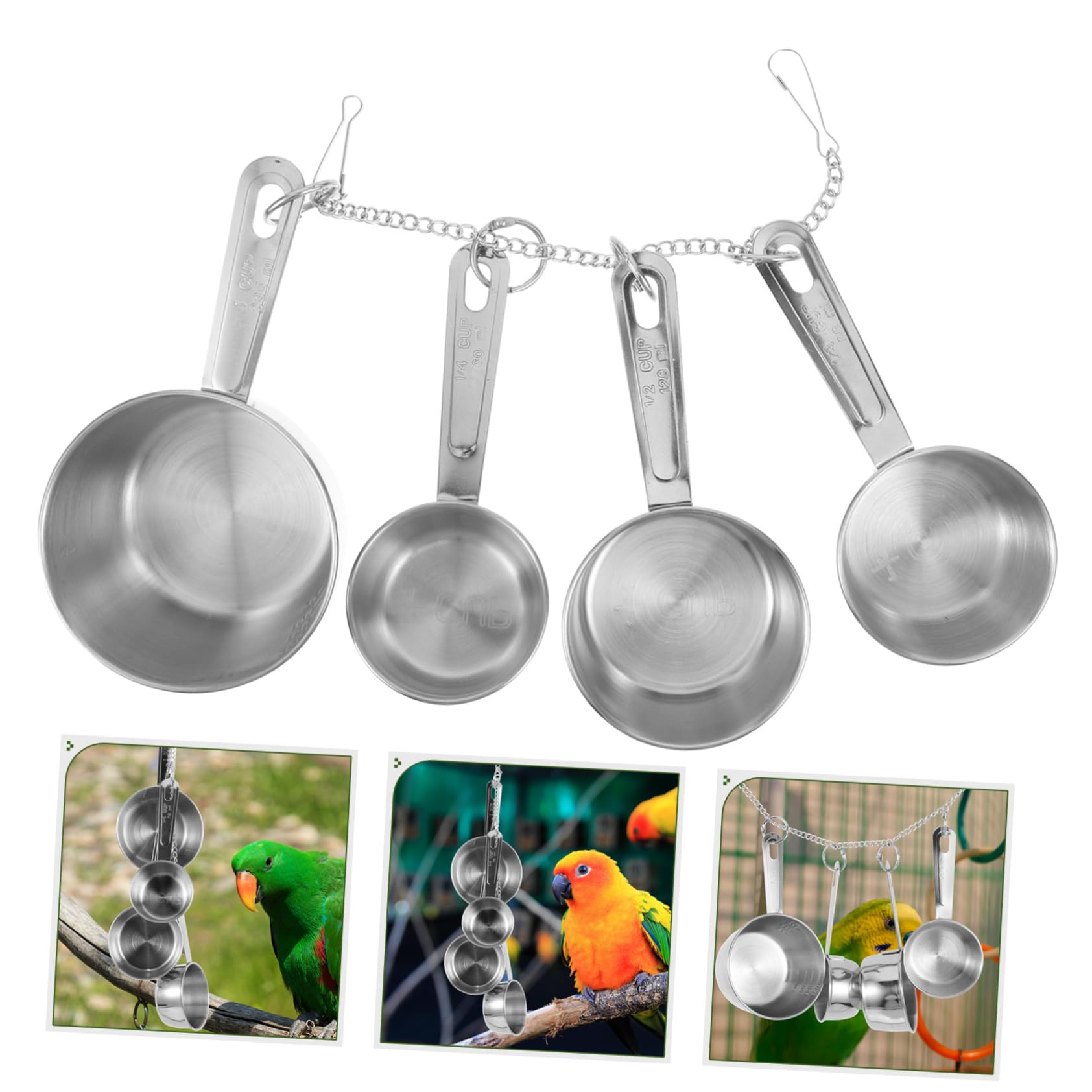 2stücke Hängendes Vogel Kauspielzeug Aus Edelstahl Für Papageien Vogelspielzeug Zum Aufhängen Für Käfig Hervorragende Bruchfestigkeit Praktisches Haustier Vogelspielzeug Für Futter