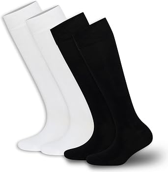BAMBOOVEN Womens Bamboo Knee High Socks- Super Soft, Odor Free-4 Pairs
