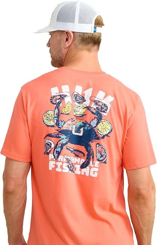 remera gráfica de pesca para hombre, manga corta de alto rendimiento, secado rápido