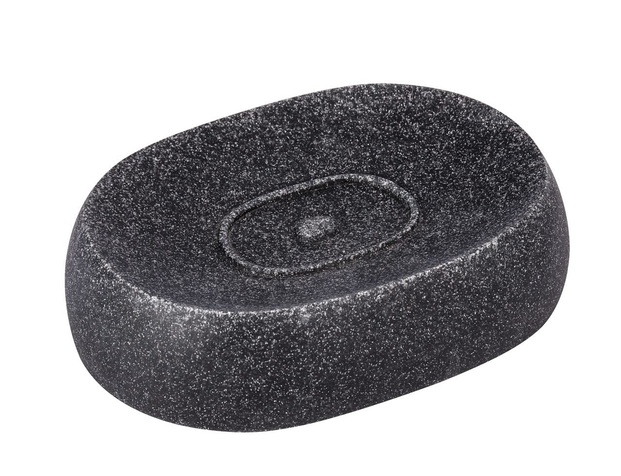 WENKO 22022100 Soap dish Puro Anthracite - Polyresin, 12.5 x 3.1 x 8.9 cm, Anthracite