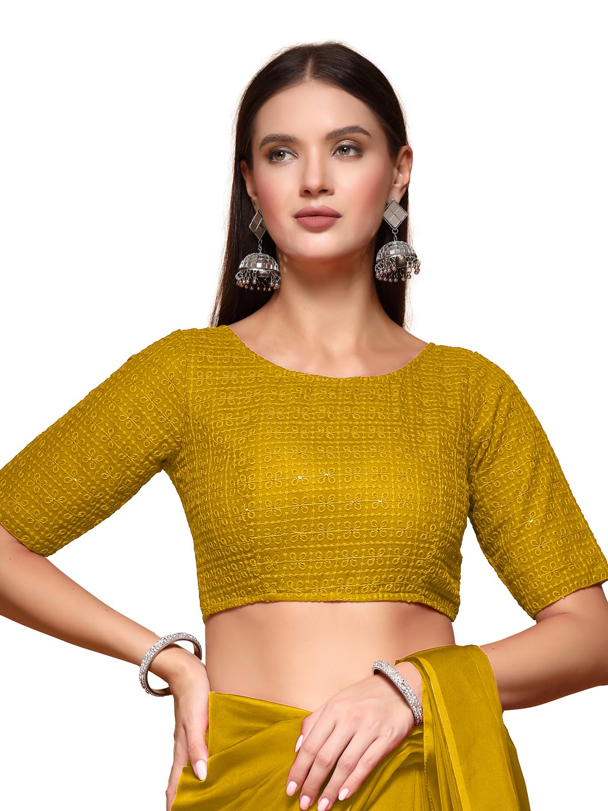 Oomph! Readymade Blouse For Women, Cotton, Boat Neck, Rbbl584