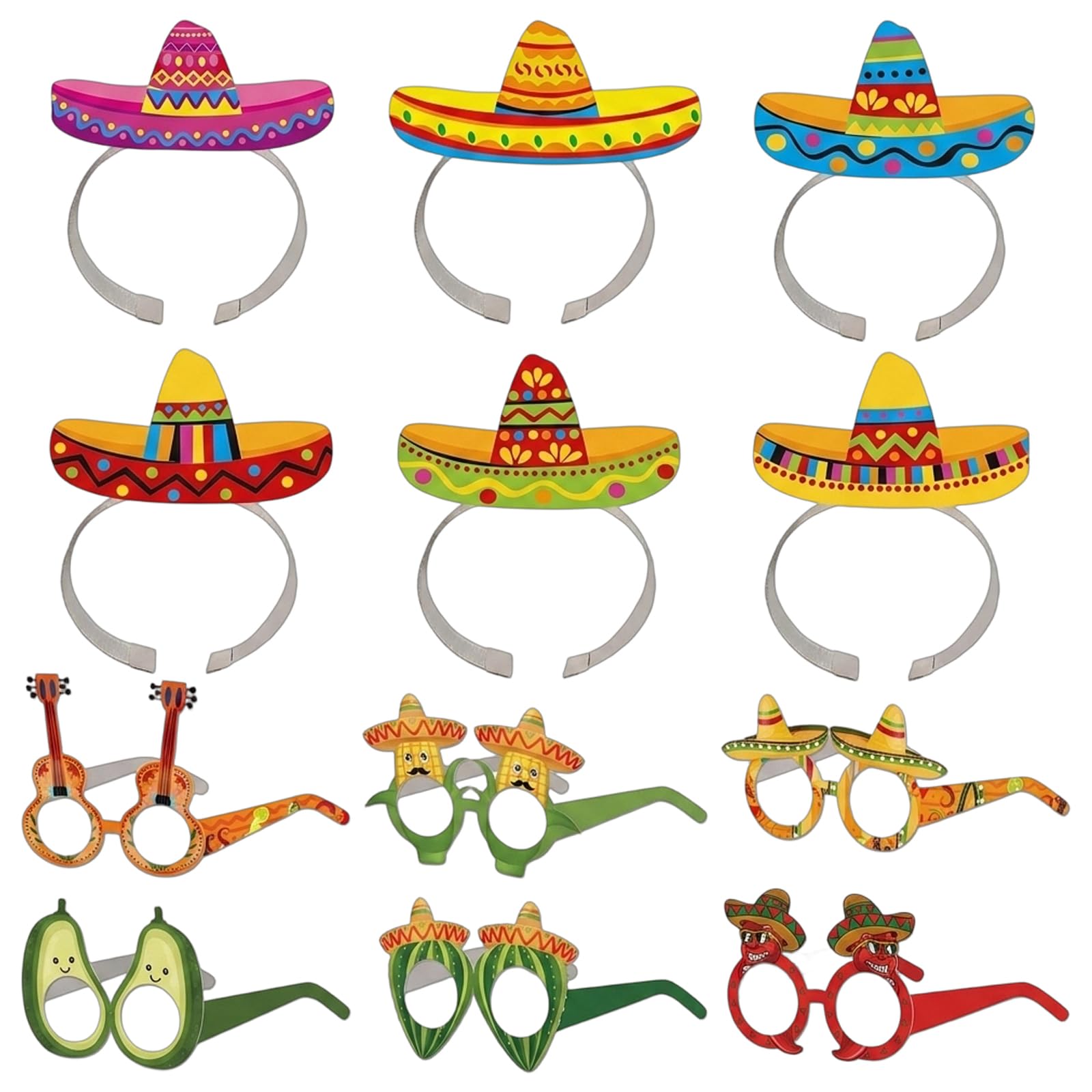 suction 12 PCS Sombrero Hat, Mexican Sombrero, Mexican Hats Inspired Party Birthday Headpieces, Funny Photo Prop Glasse, Perfect for Party Decor, Festival Gatherings & Celebration Occasions