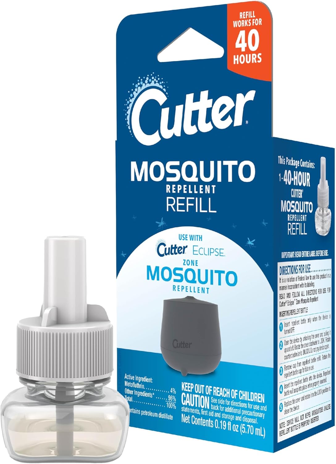 Cutter Mosquito Repellent 40Hour Refill, Use With Cutter