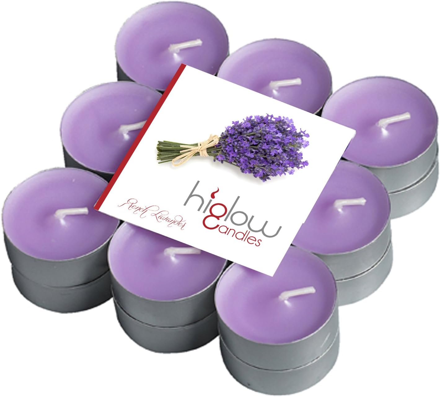 Scented Tea Lights - 18 Pack French Lavender - Lavender Color Tealight Candles