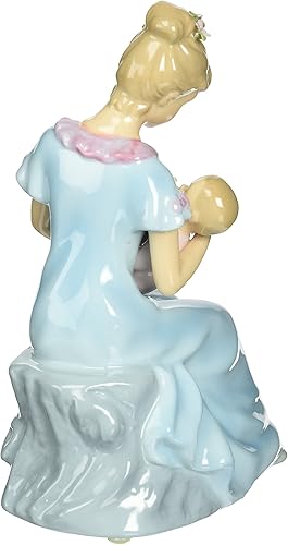 Miniatura 2 de Cosmos 80055 - Figura musical de porcelana fina para mamá con bebé niña, 7-14 pulgadas, azul