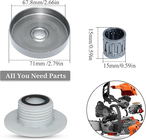 Miniatura 2 de .325-7T Embrague Bell Drive Spur Piñón Tambor Gusano Engranaje Para Motosierra China 4500 45cc 5200 52cc 5800 58cc Sierras Repuestos
