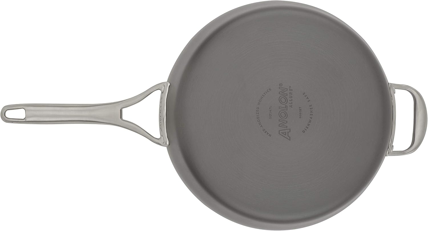 Anolon 5-Qt. Covered Sauté Hard Anodized Aluminum Sauteuse, Saute Pan, 5 Quart, Dark Gray,81173 : Everything Else