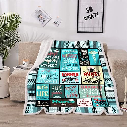Miniatura 4 de Regalos para enfermeras manta de sherpa suave y esponjosa para cama oficina y sofá H1591 x 787in