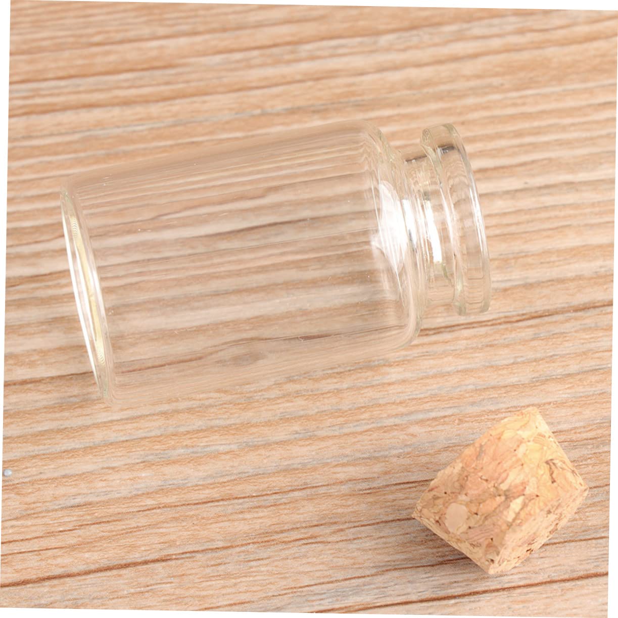 POPETPOP 20pezzi Bottiglia di Vetro Tappo di Sughero in Legno Mini Bottiglia dei Desideri Trasparente Barattolo dei Desideri per Tè Snack Messaggi Pot-pourri Decorazioni Fai da Te Regalo Pe