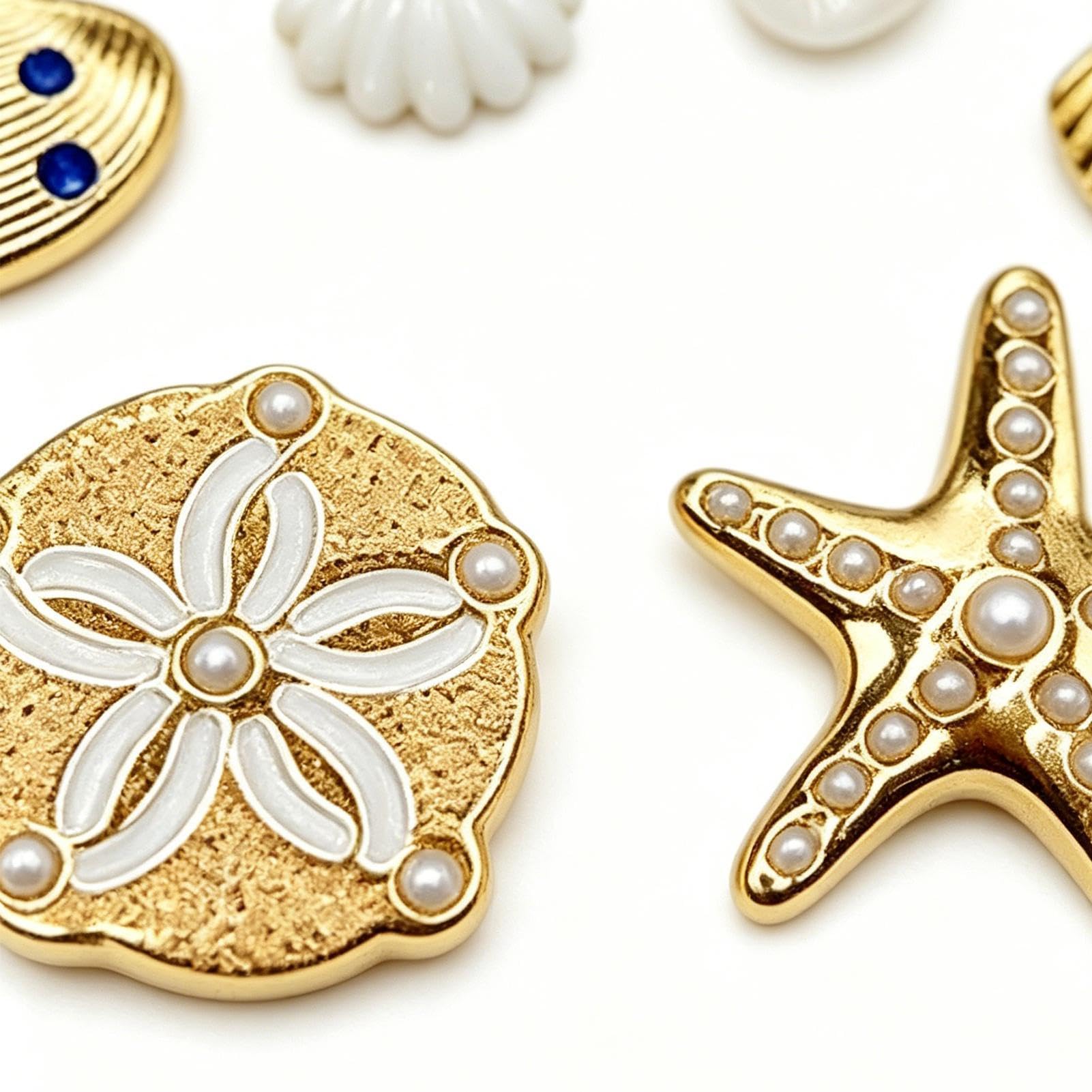 Generico Sandalo Charms per Ciabatte - 6 Pezzi Stella Marina Oro Decorazione per Scarpe | Ciondoli Dorati per Ciabatte,per Spiaggia Vita Quotidiana Eventi Sociali Compleanno Anno Nuovo Festa in Casa