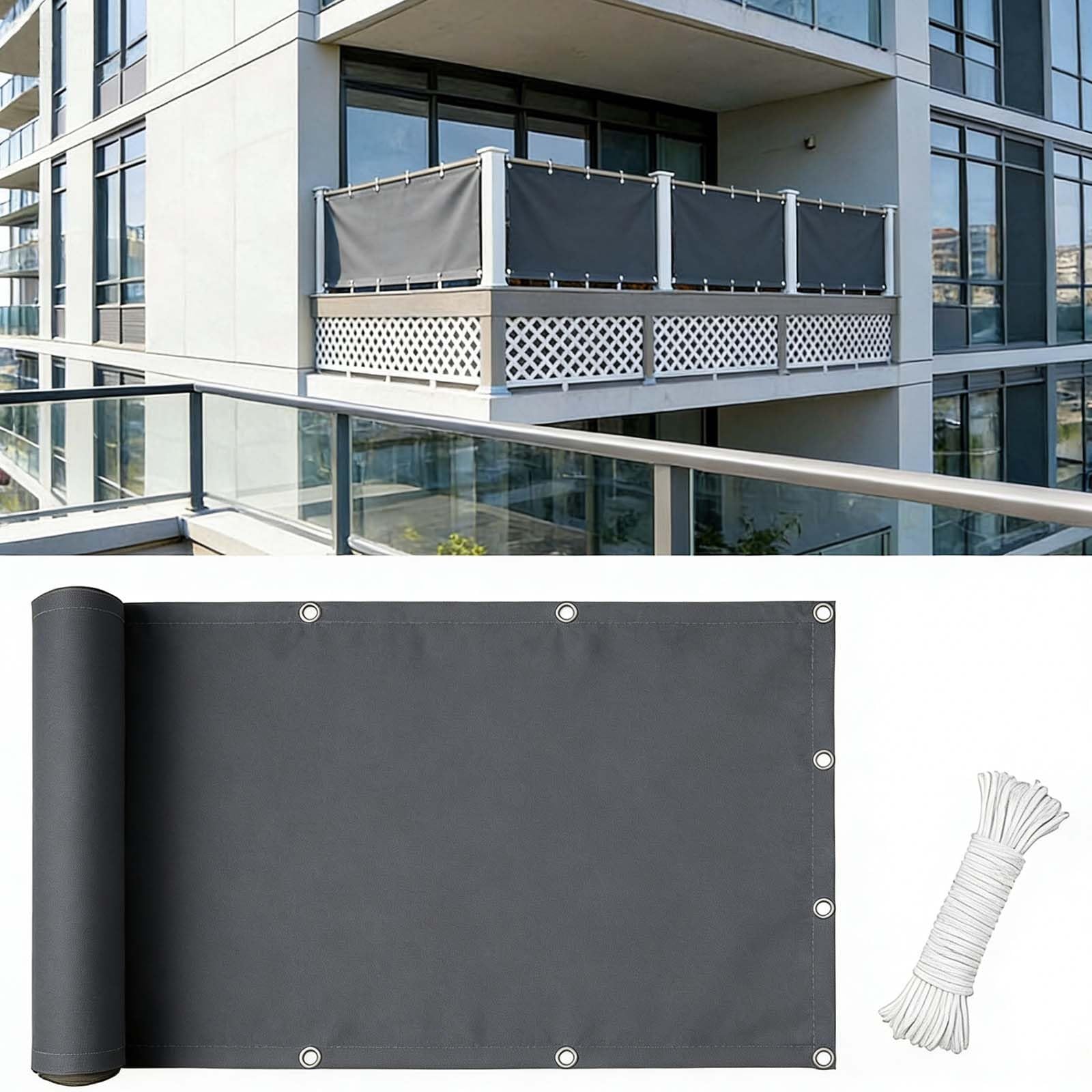Voile d'ombrage 220 x 500 cm imperméable rectangulaire gris foncé protection UV