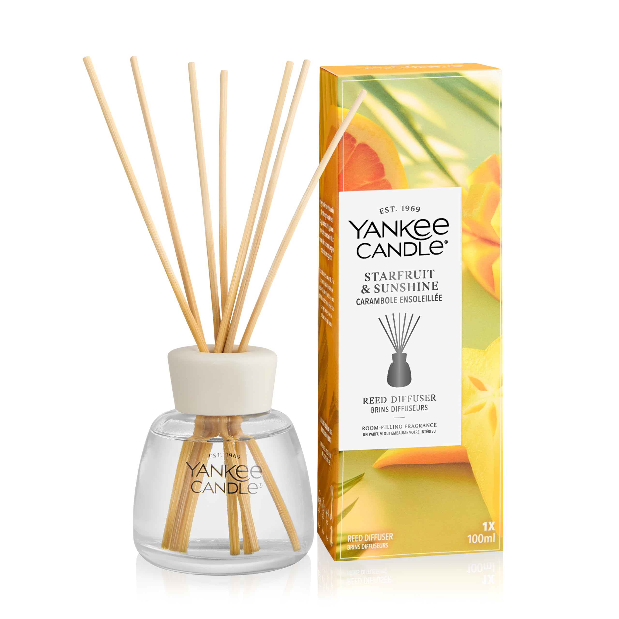 Yankee Candle Reed Diffuser | Starfruit & Sunshine | For Small to Medium Spaces | Up to 10 Weeks of Fragrance