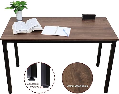 Miniatura 9 de Escritorio grande de madera para computadora de 47 pulgadas, escritorio de estilo moderno y simple para oficina en casa, dormitorio, escritorio de