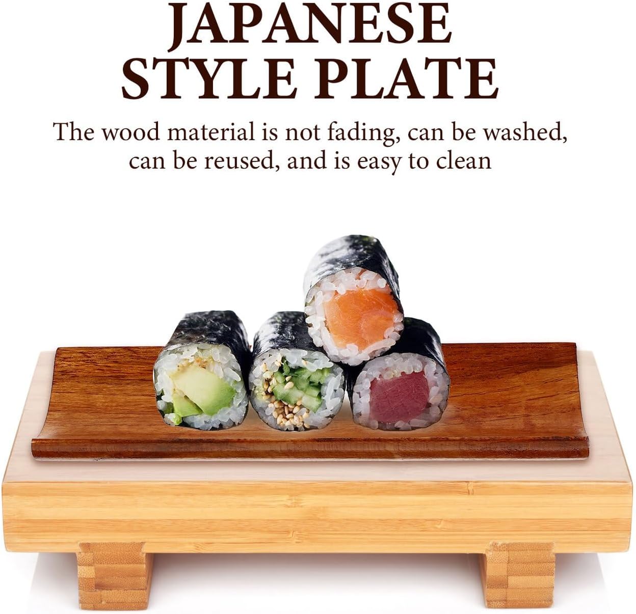 Japanese Style Long Sushi Plate Wooden Serving Tray Food Tray for Restaurant and Home Use Sashimi Sushi Dish Board