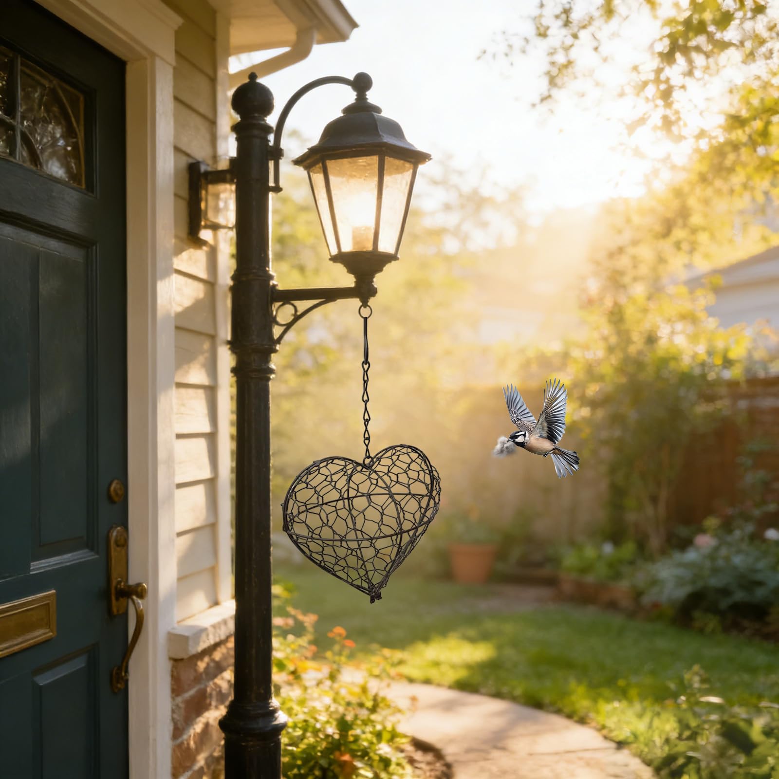 Nistmaterial für Vögel, Nistmaterial für Wildvögel aus Alpaka Faser, Nisthilfen für Vögel, Nachfüllbares Vogelhaus Nistkasten, Herz Kanarienvögel Kolibri Vogelnest, Gartendeko Vogelhaus, 2 Pc - 5