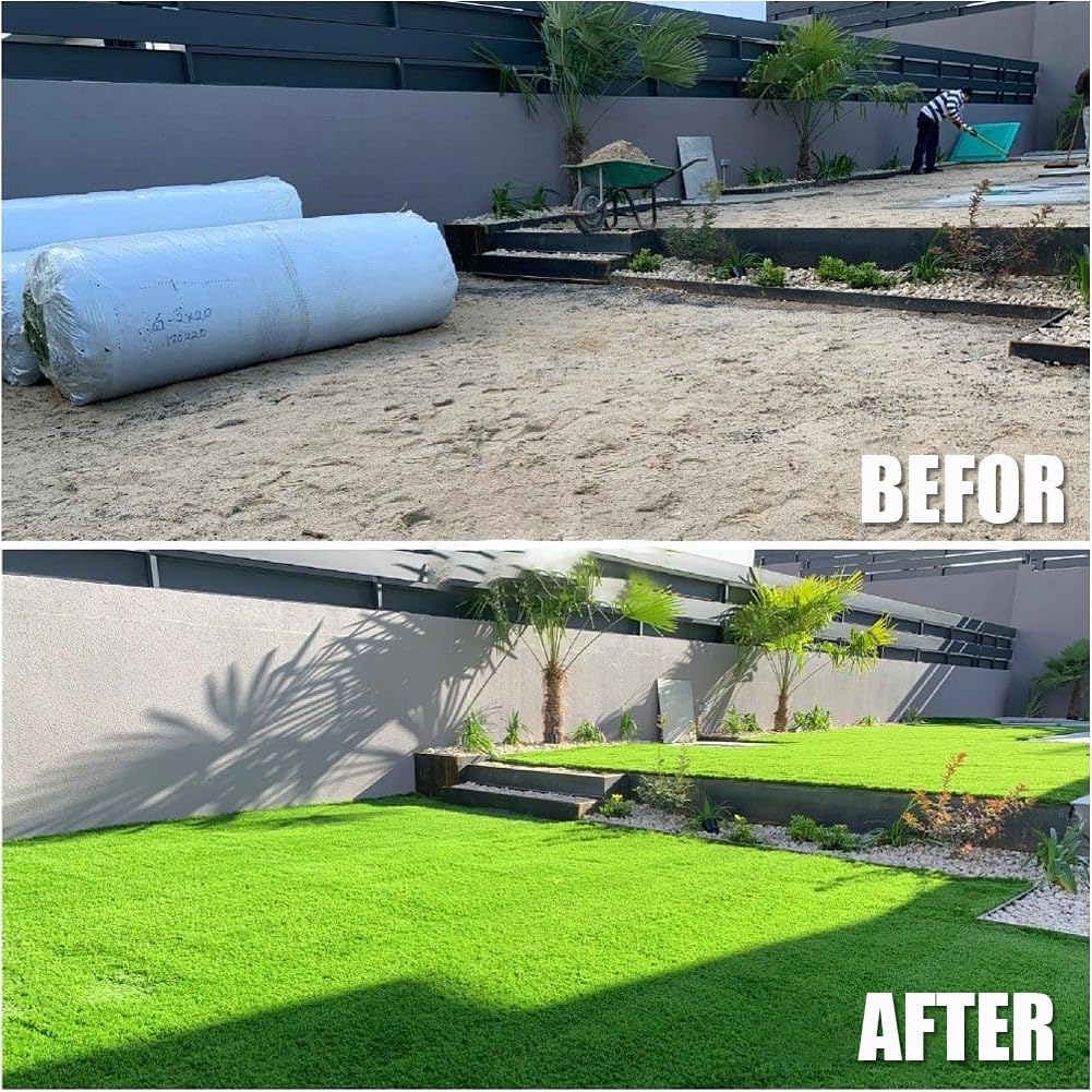 LITA Thick Artificial Grass Turf 1x8FT, 1.77 Inch Realistic Fake Grass Rug with Drainage, Customizable with Extra Large Size, Perfect for Indoor and Outdoor Use, Synthetic Grass Mat for Dogs
