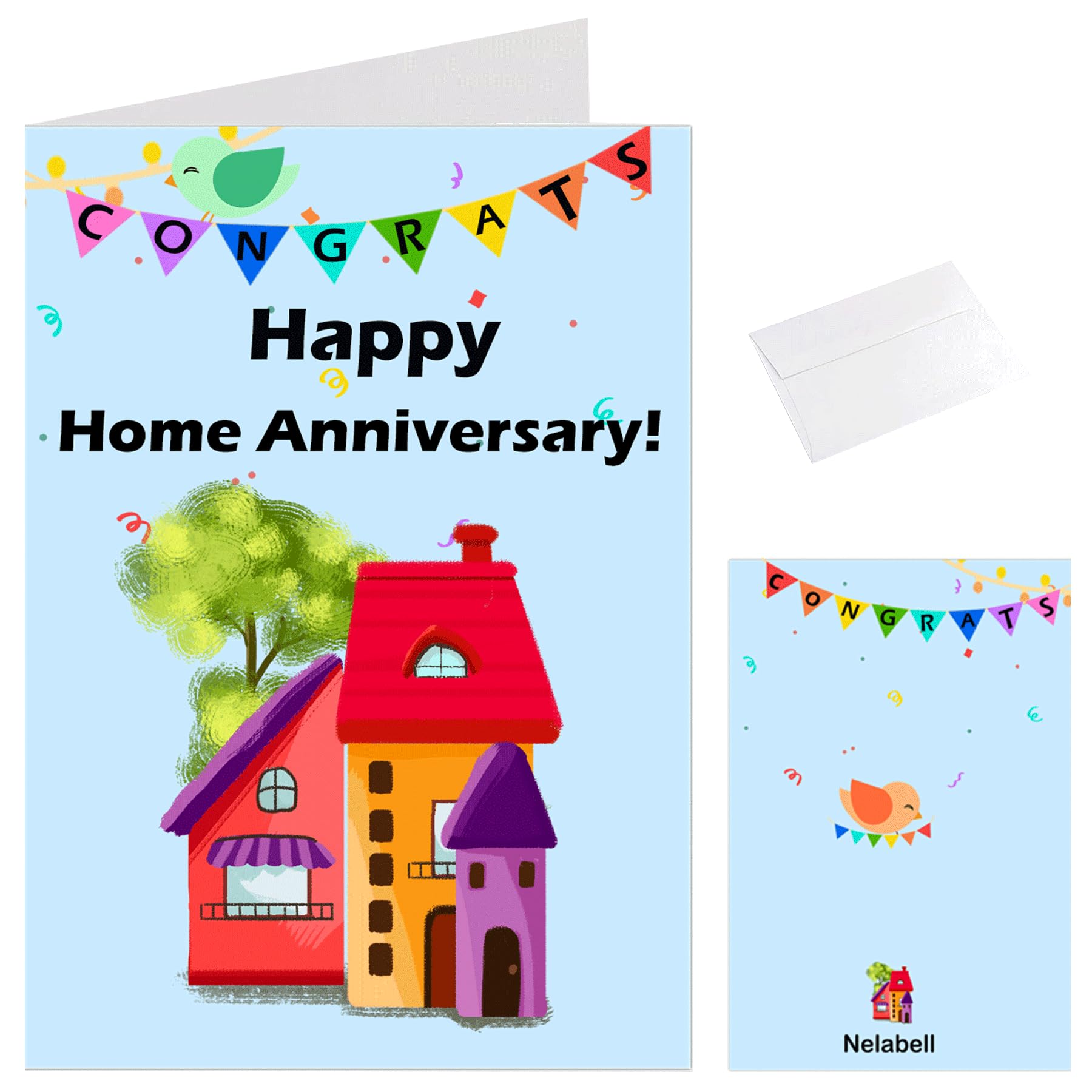 Happy Home Anniversary Realtor Cards with Envelopes 25 Pcs Blank Greeting House Postcards Real Estate Agent Thank You Notes Housewarming Card For Real Estate Agents Welcome New Home Gifts for Clients