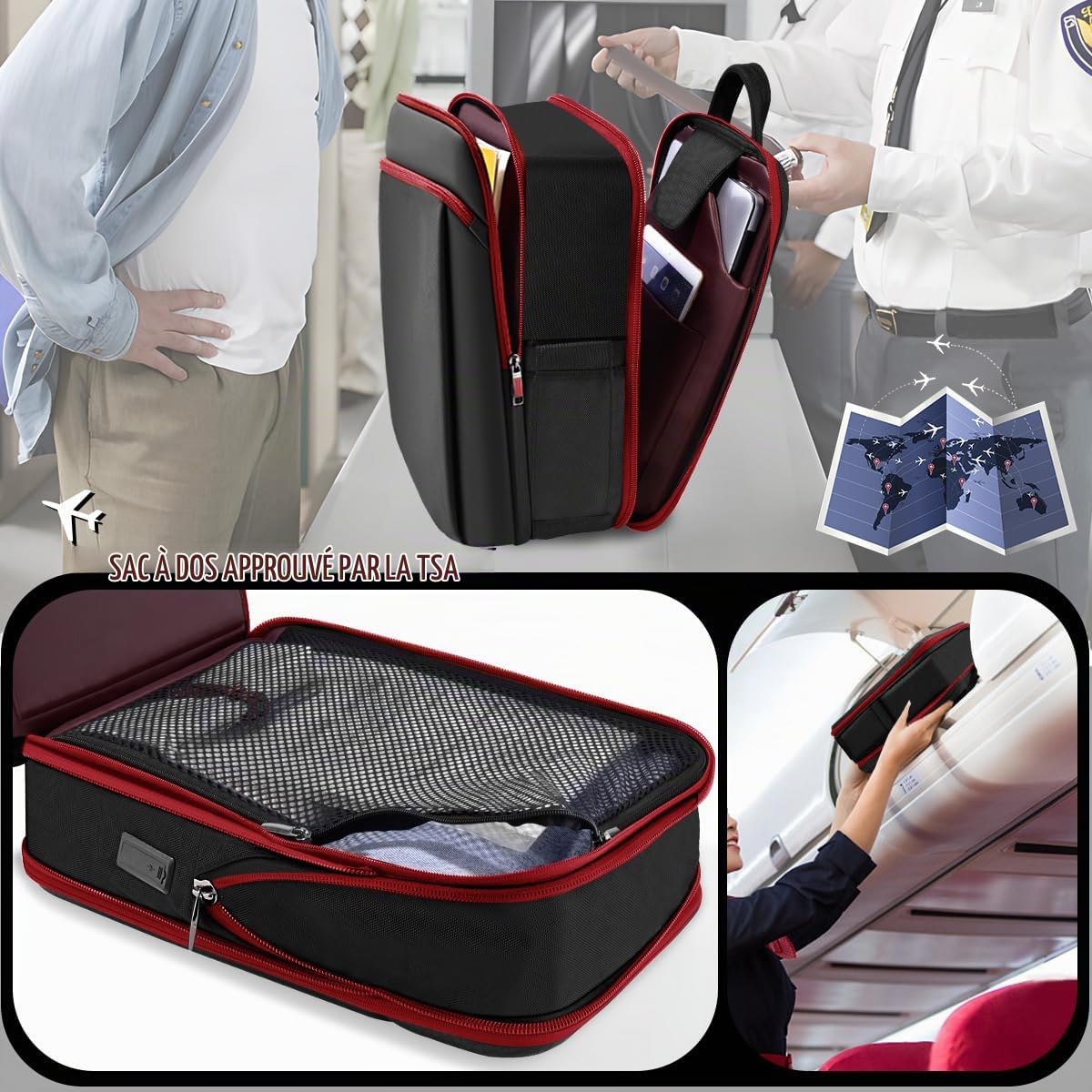 ZINZ Sac à Dos Fin et Extensible pour Ordinateur Portable 15 15,6 16 Pouces, Antivol, Voyage D'affaires, Sac à Dos Multifonction de Grande Capacité pour Homme et Femme