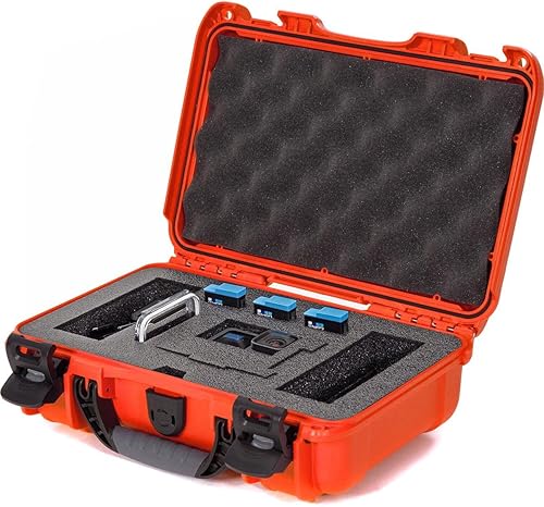 NANUK 909 - Funda rígida impermeable con inserto de espuma para GoPro Hero 9 y 10, color naranja