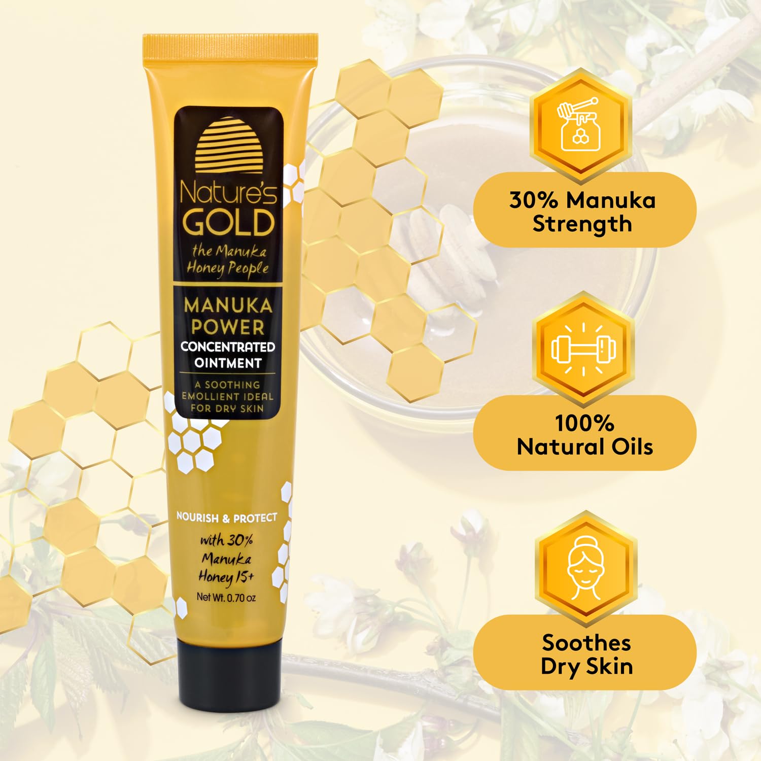 Nature's Gold Manuka Power Ointment – 30% Manuka Honey MGO 514+ | Deep Skin Hydration & Nourishment | for Dry and Sensitive Skin | 100% Natural Ingredients | 0.7oz — Amazon image 3