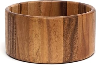 Lipper International Acacia Straight-Side Serving Bowl for Fruits or Sal...