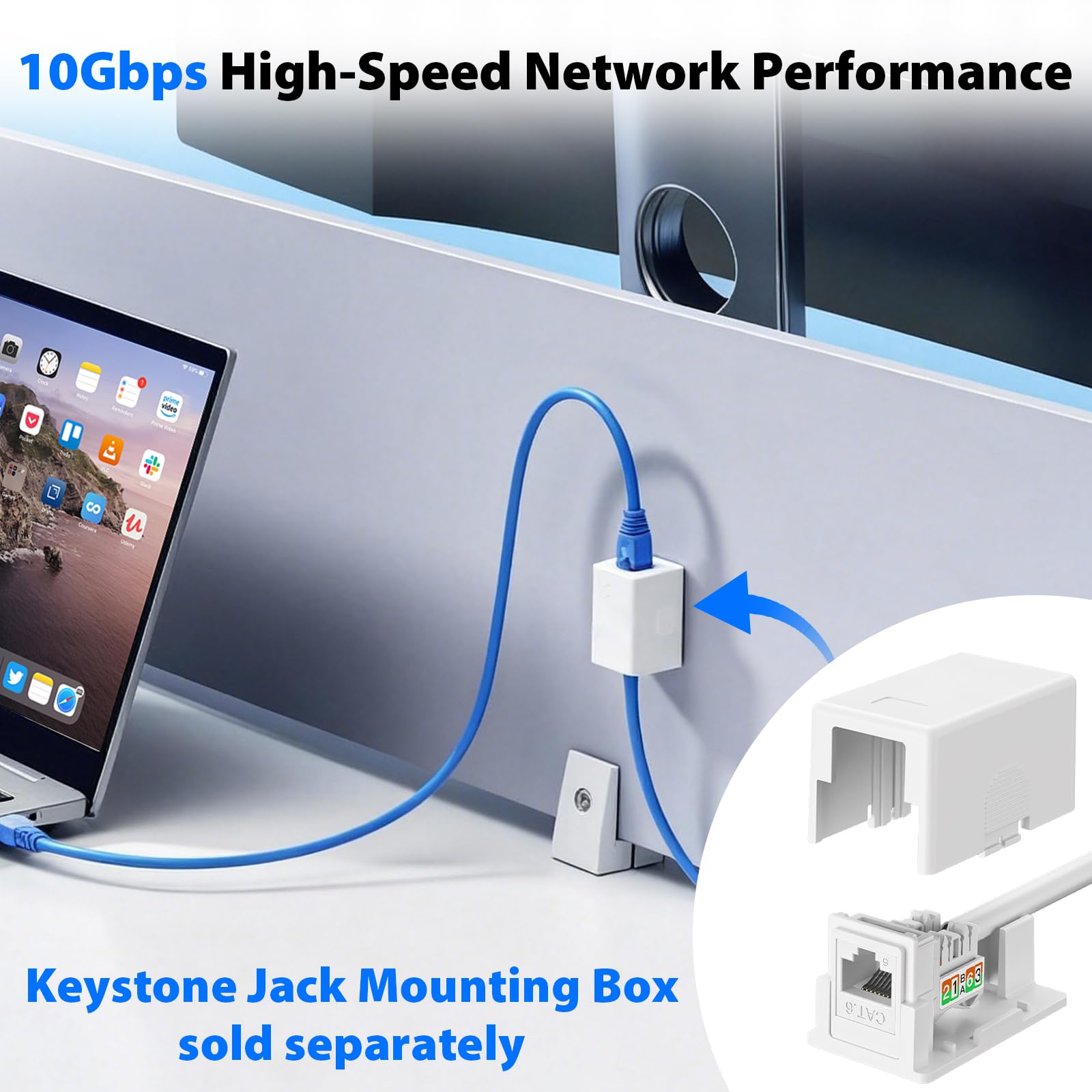 Amazon.com: Cyberguys! 90° Cat6 Keystone Jacks, 10Gbps RJ45