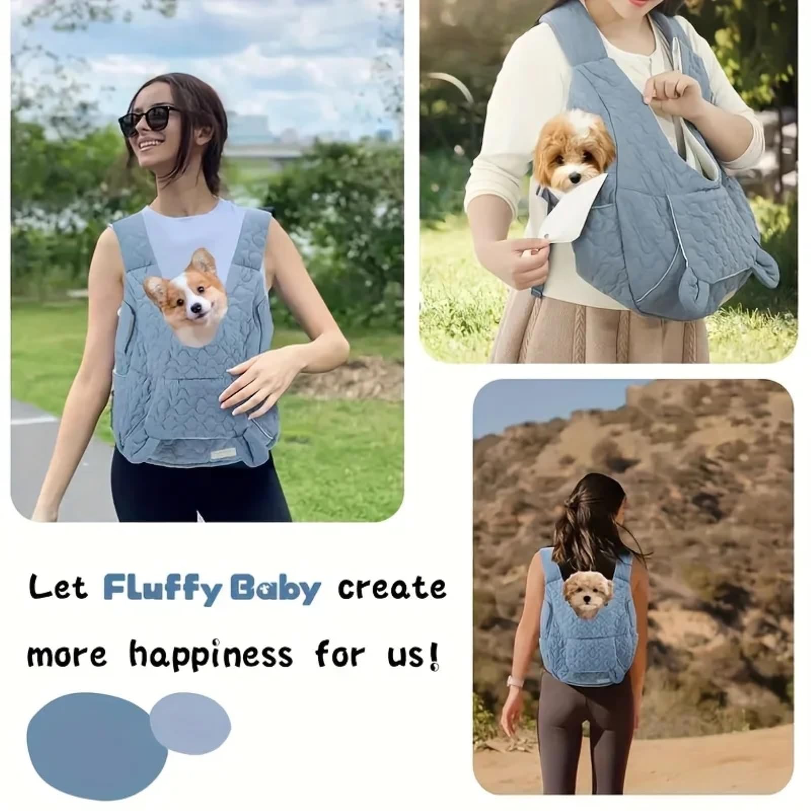 Borsa Viaggio Animali Portabile Extra Large Pet Backpack Carrier, al Petto Impermeabile A Doppia Spalla per Cani E Gatti Viaggi All'aperto Avventure-Blue