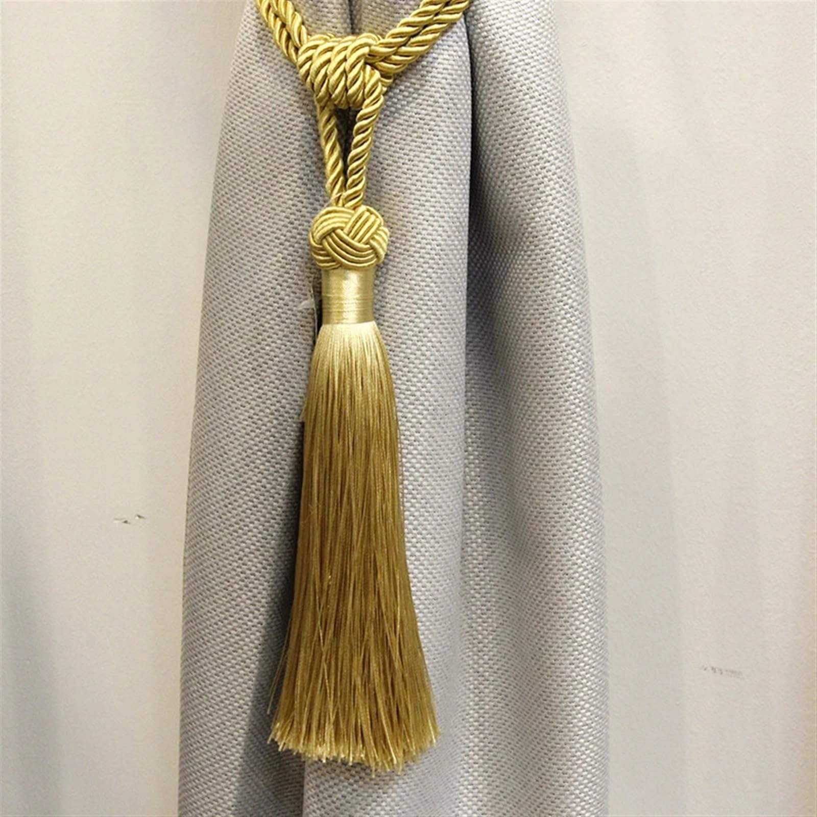Raffhalter aus gewebtem Quastenseil, 1 Stück, DIY, einfache Hängequasten-Raffhalter für Gardinen, Heimdekoration (Beige, 92 cm), Beige-92 cm,Beige-92cm