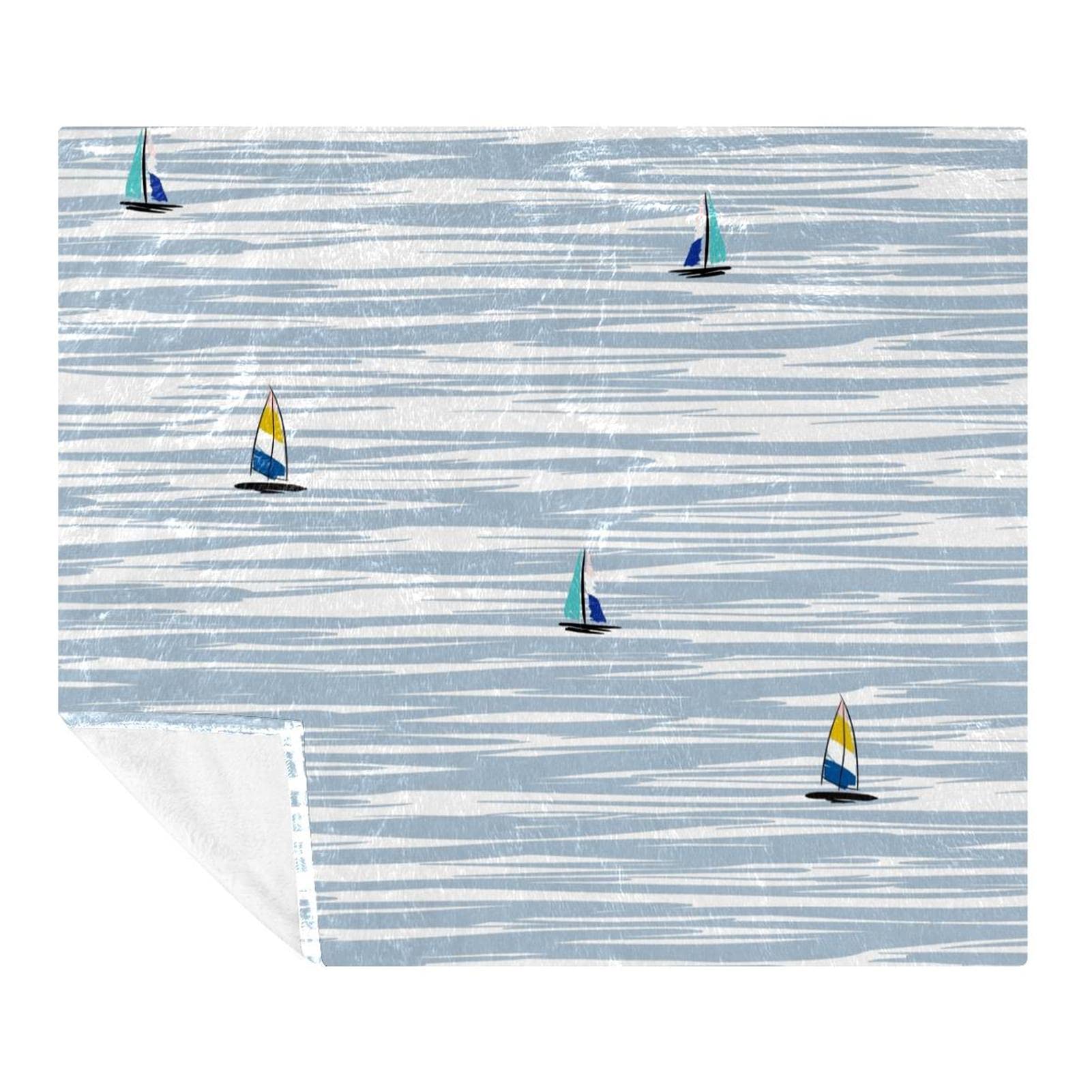 Couverture douce polaire en microfibre légère Wind Surf pour lit et voyage 150 x 130 cm