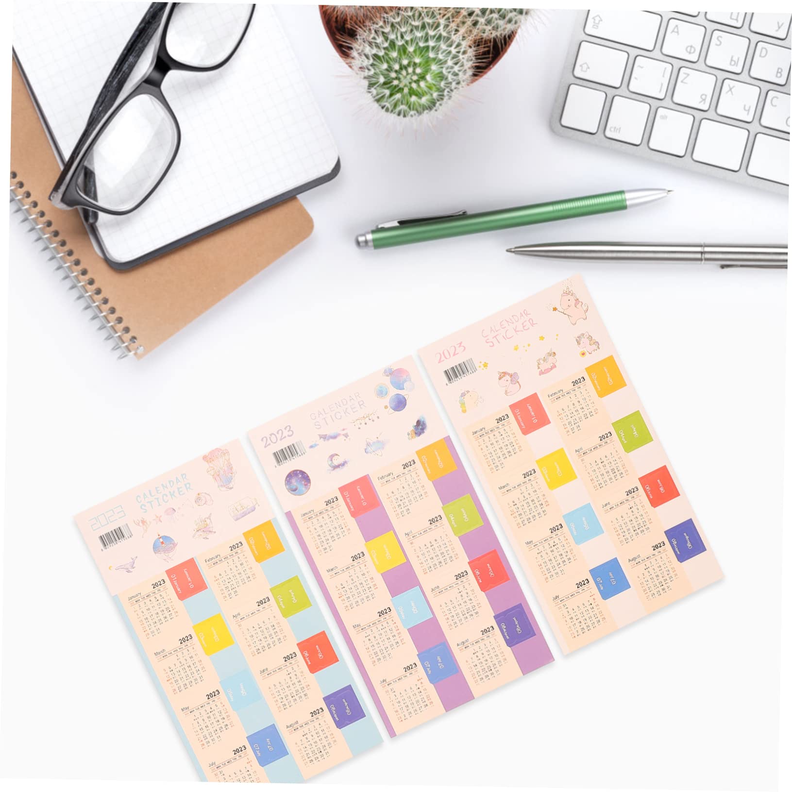 SEWACC 60sätze Kalender Aufkleber Für Notizbücher Index Tabs Für Monatsplanung Bunte Notepad-sticker Für Schüler Und Lehrer Für Büroorganisation