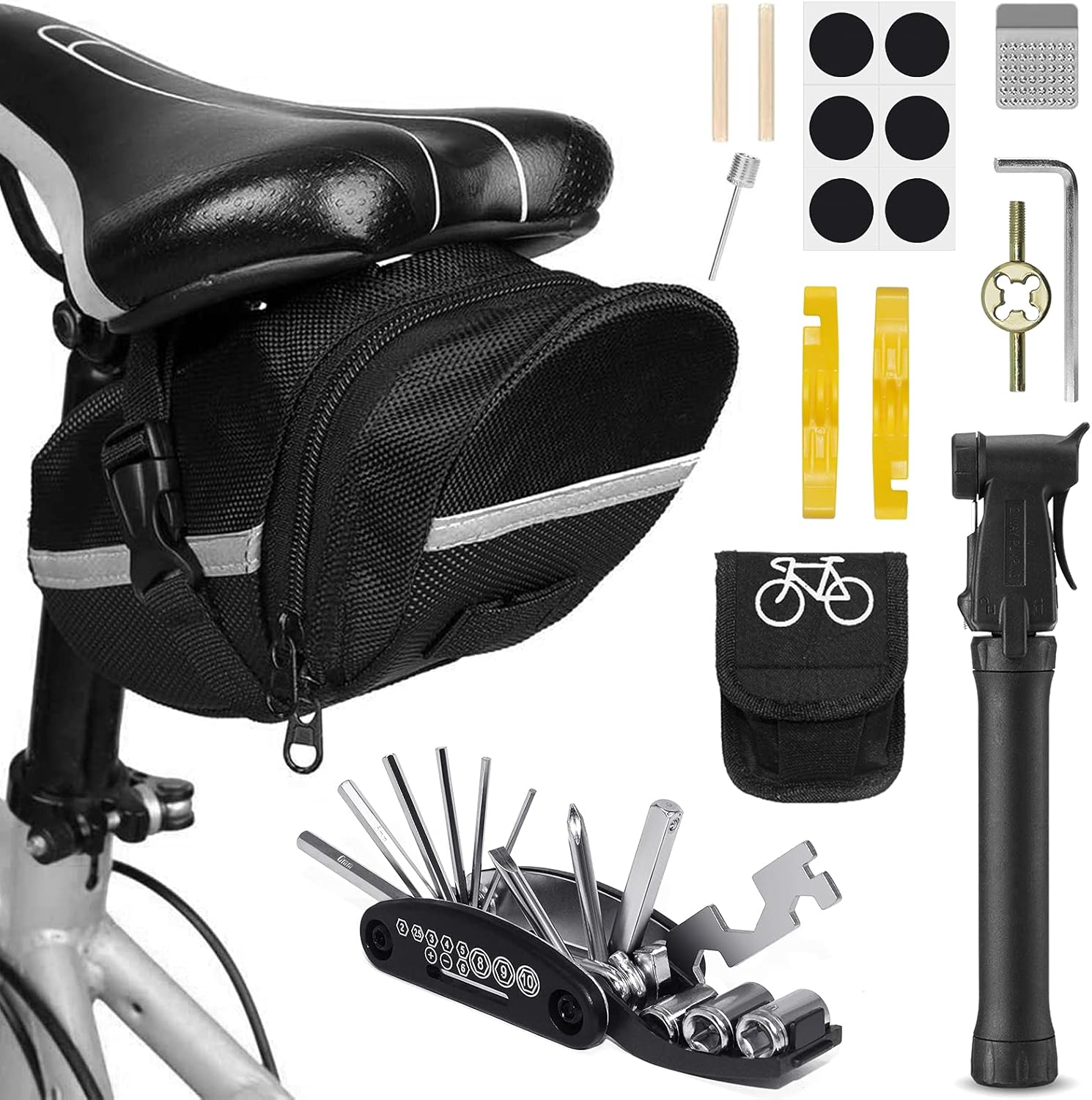 Fahrrad Satteltasche - Abriebfest, Wasserdicht, Geteiltes Fach