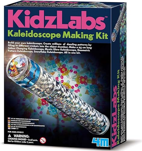 4M Kidzlabs Kit de fabricación de caleidoscopio, juguetes de física de luz óptica, regalo de manualidades para niños y adolescentes, niños y niñas