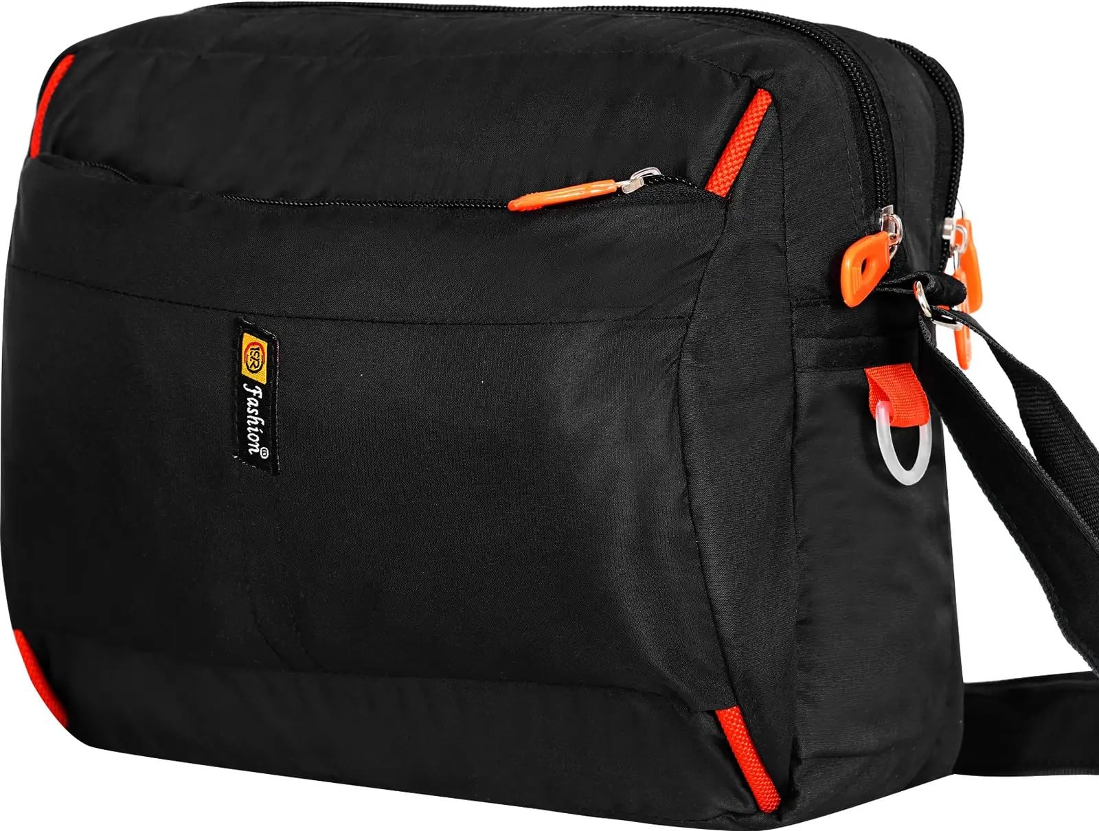 Waterproof Black Crossbody Messenger Bag for Men & Women – Stylish Laptop Compatible Shoulder Sling Bag for Travel, Office & Daily Use – Multi-Compartment Nylon Bag with Adjustable Strap-image-41