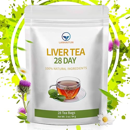 Miniatura 1 de Té de hígado de cardo mariano para 28 días, té de hierbas orgánicas para el cuidado del hígado, té de apoyo hepático nutritivo diario ayuda a la