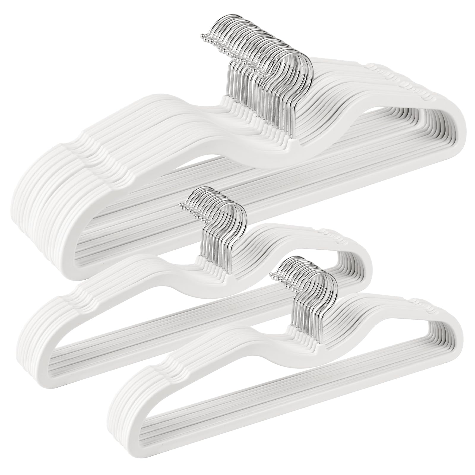 Paquete de 40 perchas de plástico de cuello corto, ultradelgadas, de plástico ABS, gancho giratorio de 360°, ideal para organización de armario, se adapta a abrigos, camisas, vestidos y más (40