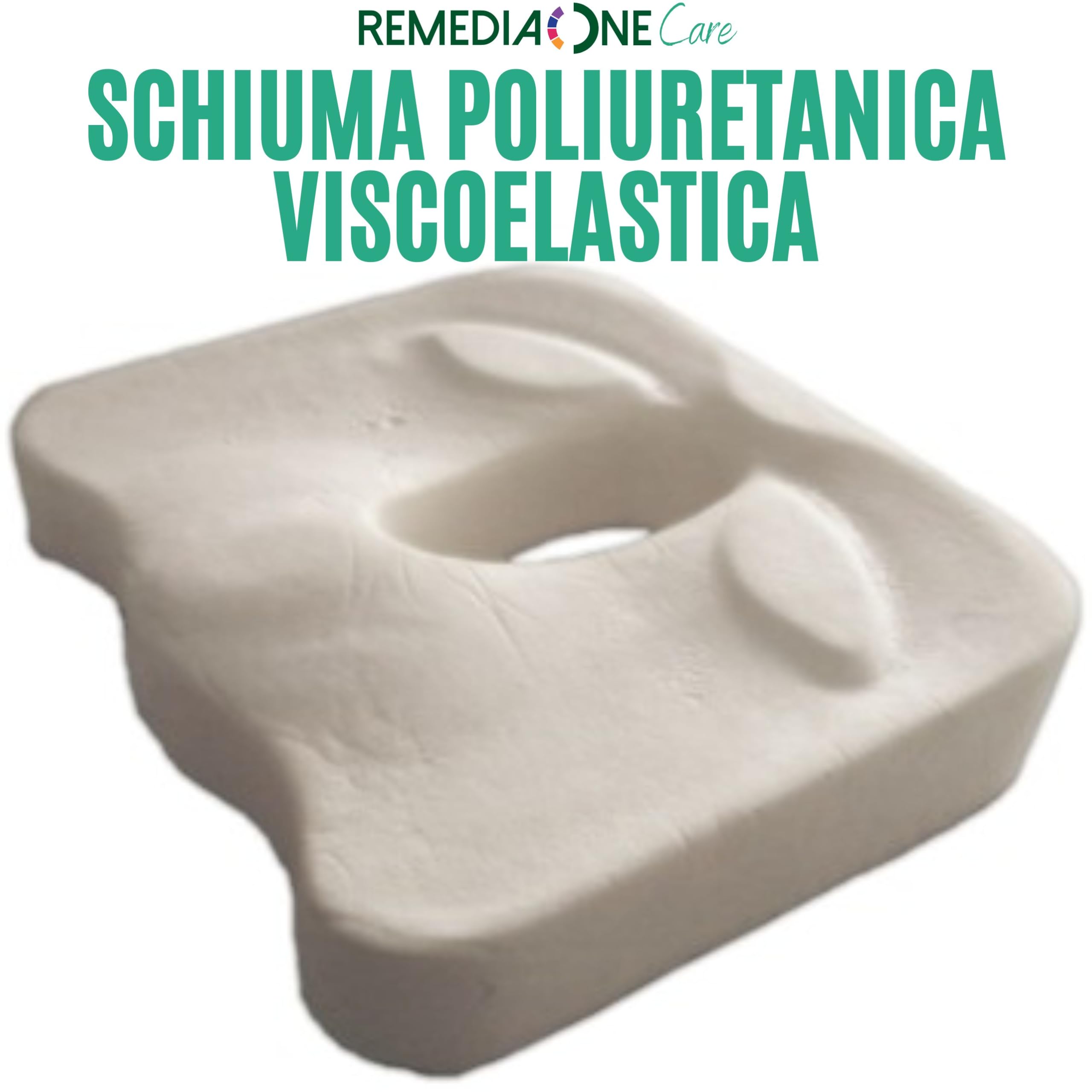 Cojín anatómico para prostatitis de espuma viscoelástica con orificio | Soporte anatómico desenfundable para silla de oficina y coche, dimensiones 42 x 36 x 8,5 cm