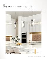 Vista 7 de EAPUDUN Pendant Light (2 Packs), Kitchen Ceiling Hanging Light, Adjustable Height, Kitchen Light Fixtures Brushed Nickel Pendant Lights, Farmhouse
