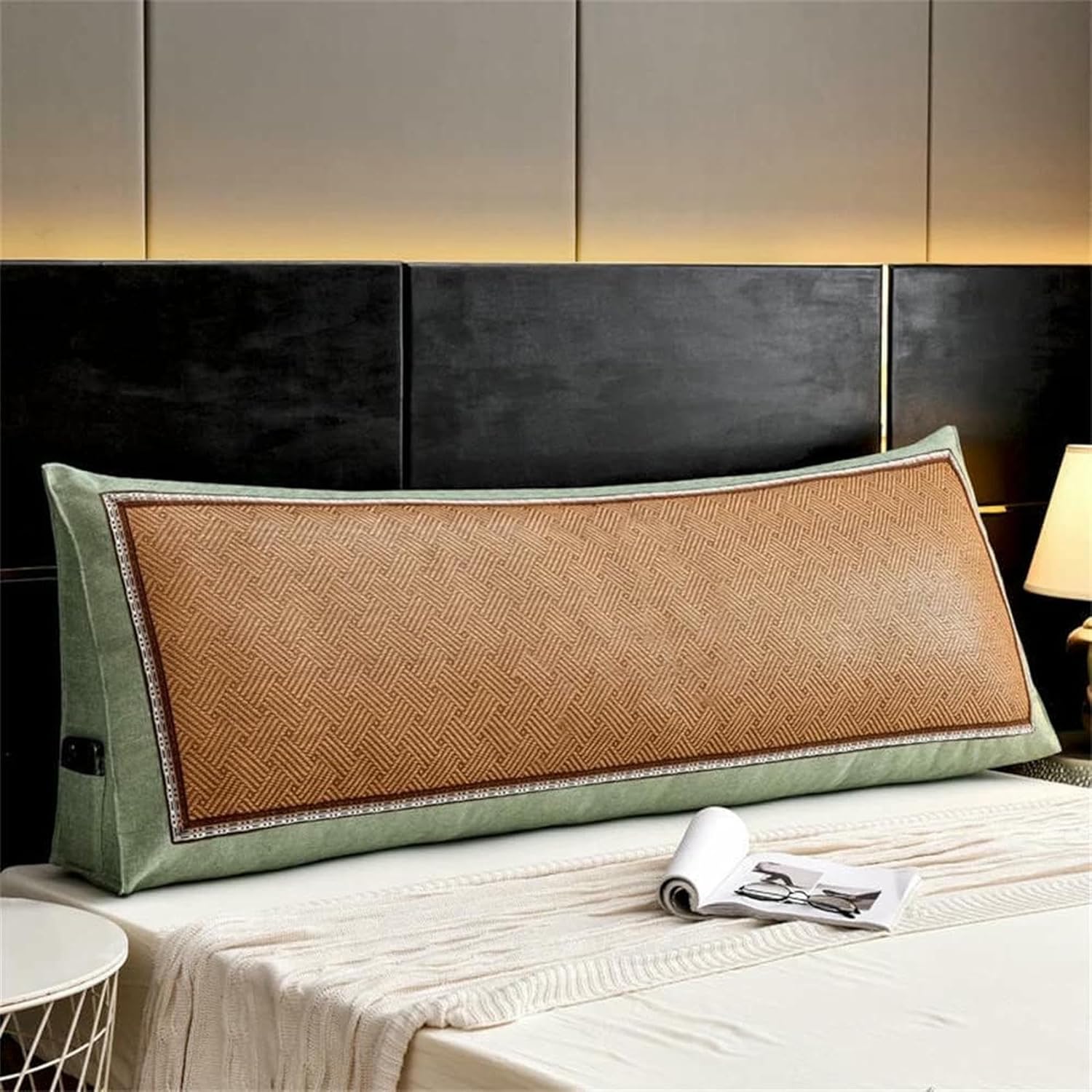 Triangular Headboard Pillow, Soft Triangle Cushion Reading Pillow Large Bolster Backrest Positioning Support Wedge Pillow, for Daybed Bed with Removable Cover~/