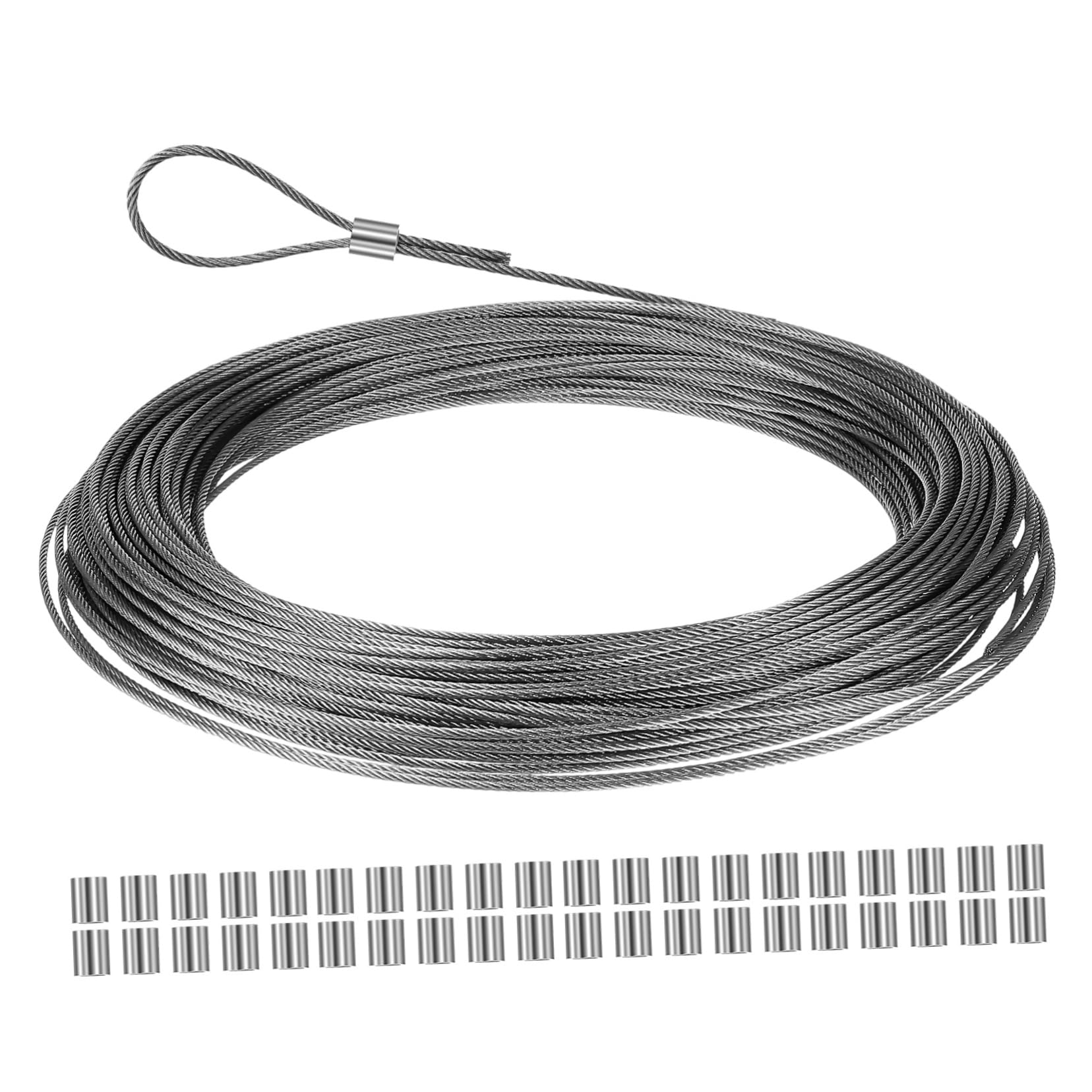 Câble acier inoxydable avec manchons de sertissage kit fil métallique extérieur