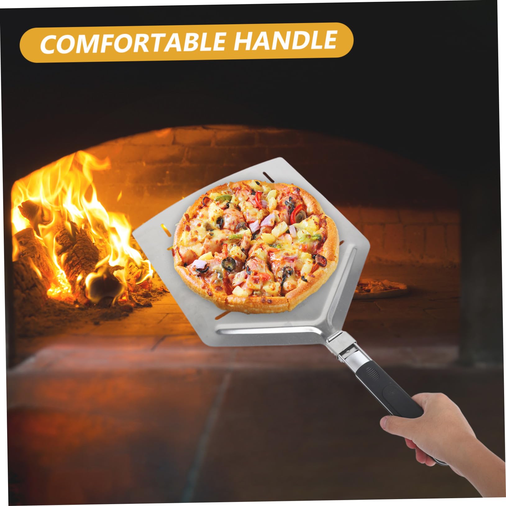 TOPBATHY Per Pizza Pieghevole Per Trasferimento Pizza Pieghevole Con Manico Per Cottura Pane In Acciaio Utensile Per Cottura