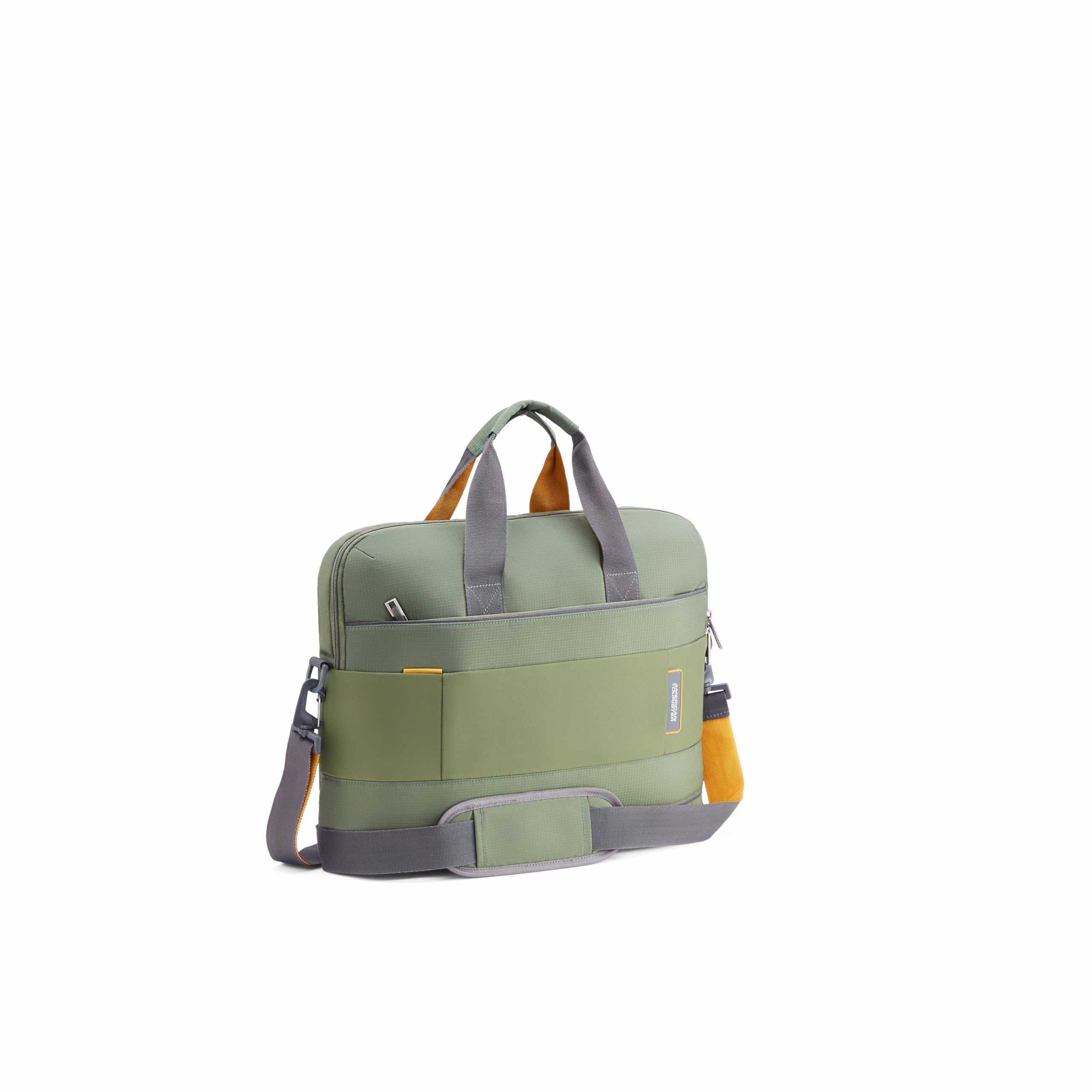 American Tourister Urban Biz Office Briefcase | 2 Compartments | Front Quick-Access Pocket | Messenger Bag for Business | Adjustable & Detachable Shoulder Strap | Green