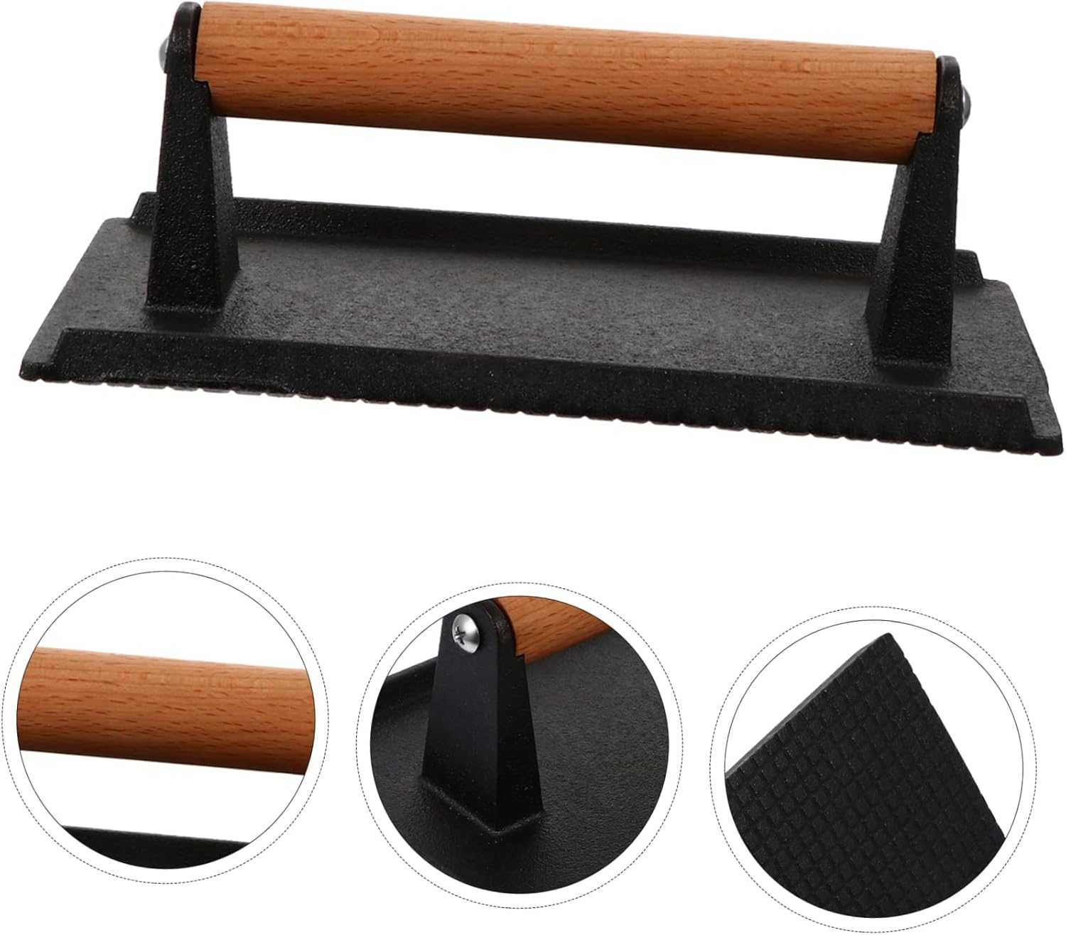 1Pc Cast Hand Held BBQ Plate with Ergonomic Handle Convenient Grill Press for Even Heating of Steaks and Meats for Outdoor Grilling and Bbqs