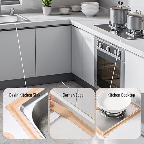 Miniatura 7 de Cinta selladora de baño, impermeable, cinta de calafateo de esquina de pared, cinta autoadhesiva simple para cocina, inodoro, bañera, baño,